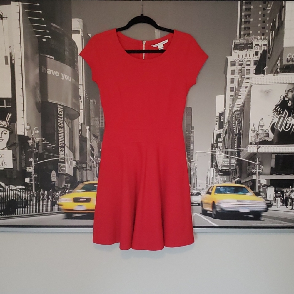 Diane von Furstenberg red dress, size 4